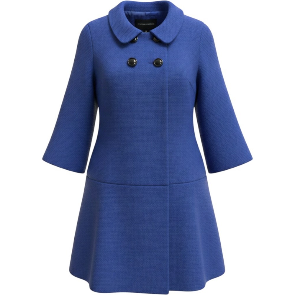 Banana Republic Royal Blue Wool Blend Peter‎ Pan Collar Pea Coat Jacket Medium